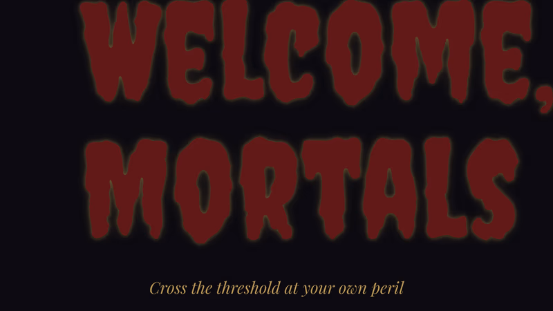 Collection of five gothic-styled door signs for Halloween party rooms