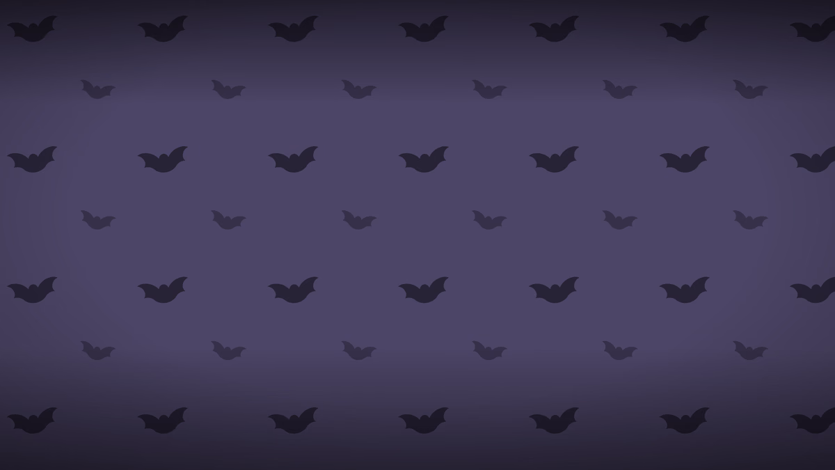 Bat Flight wallpaper: Charcoal bats across a twilight lavender sky.