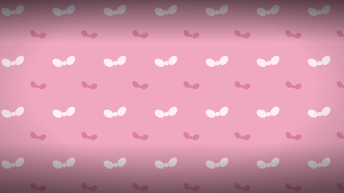 Preppy Bows wallpaper: Cream and berry bows on bright pink. The loudest wallpaper here, and deliberately so.