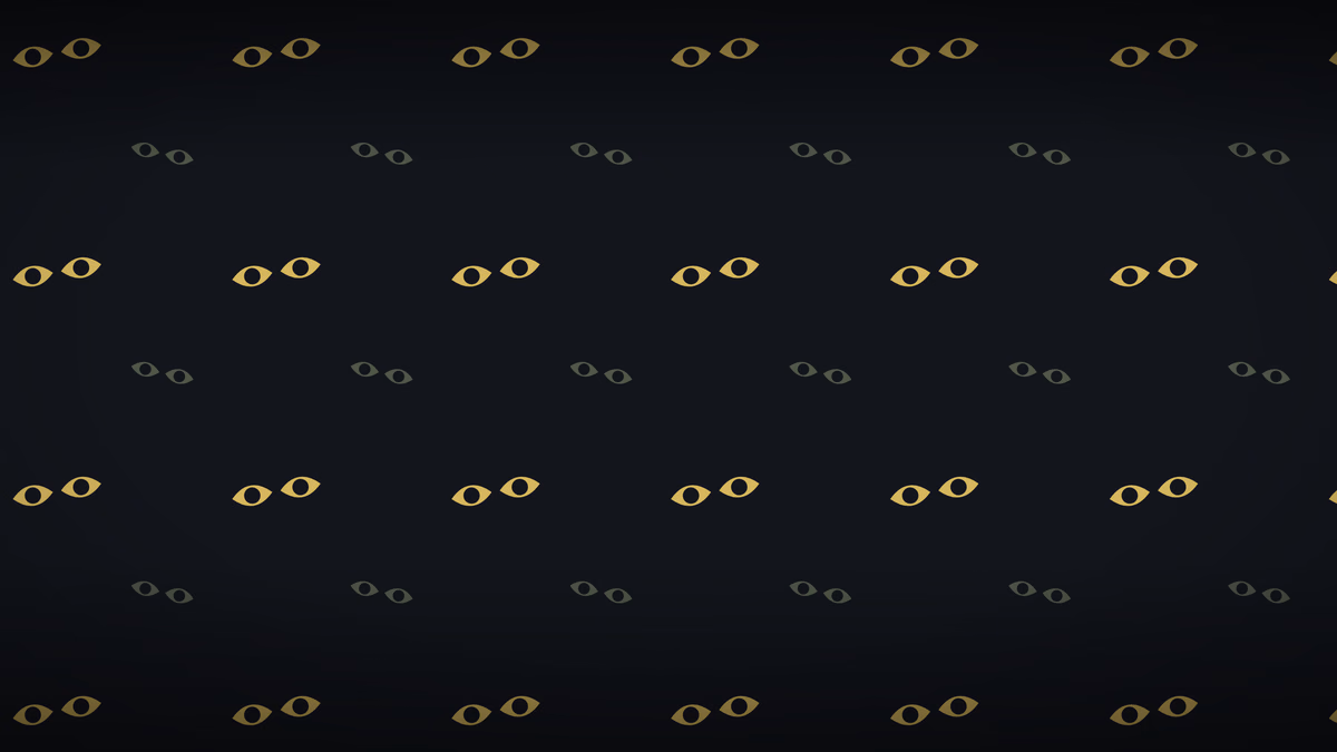 Something Watching wallpaper: Pairs of eyes opening in the dark. Reads as pattern from a distance and as eyes up close.