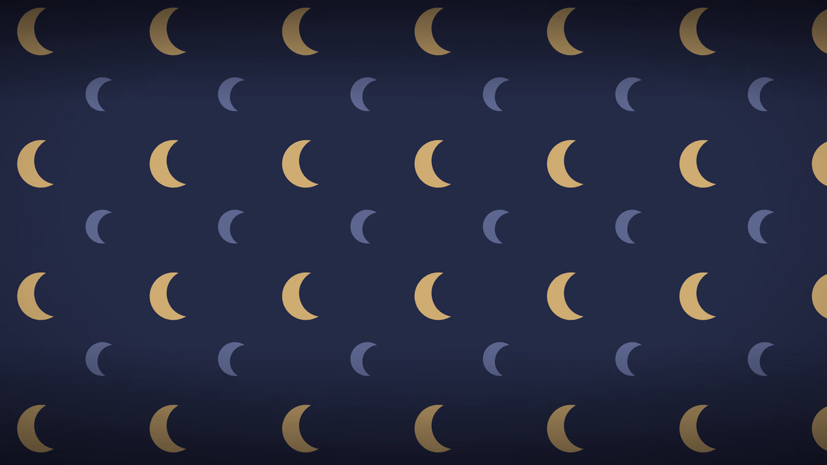 Moons and Stars wallpaper: Antique gold moons and small stars on deep midnight blue.